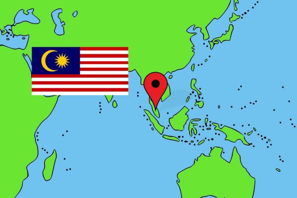マレーシアにチェックしてある地図