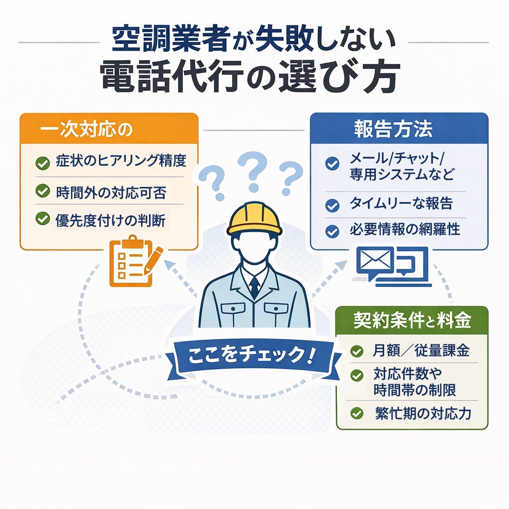 空調業者が失敗しない電話代行の選び方
