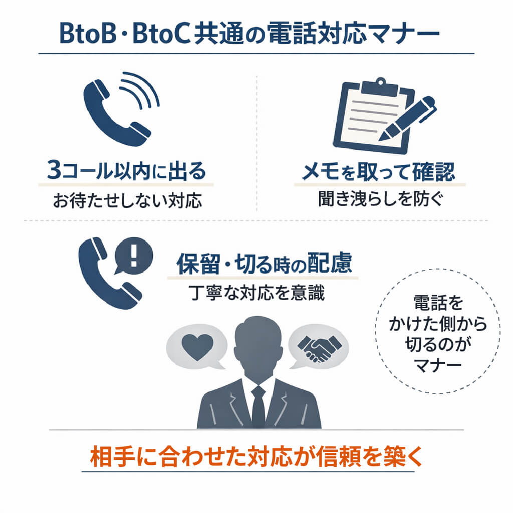 BtoB・BtoCに共通する電話対応の基本マナー