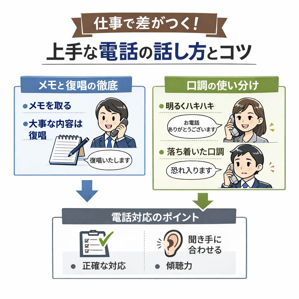 仕事で差がつく！上手な電話の話し方とコツ