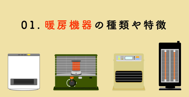 暖房器具の種類や特徴