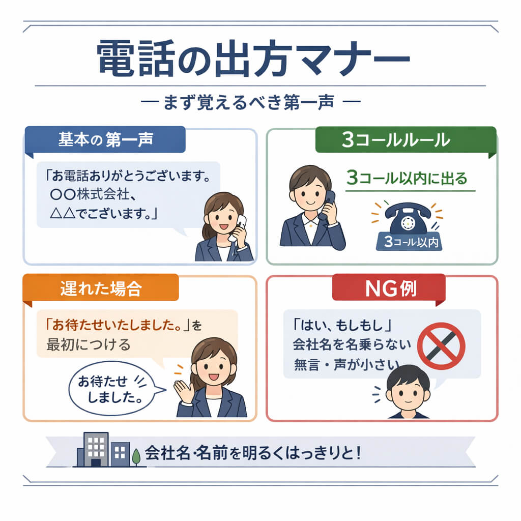 電話の出方マナー｜まず覚えるべき第一声