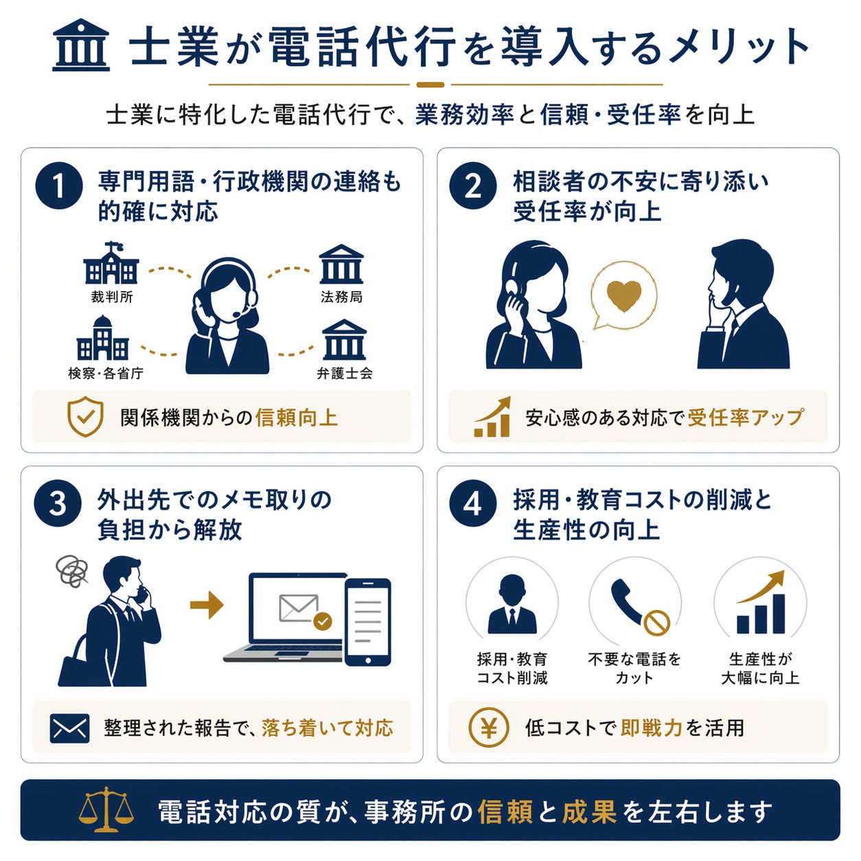 士業が電話代行を導入するメリット