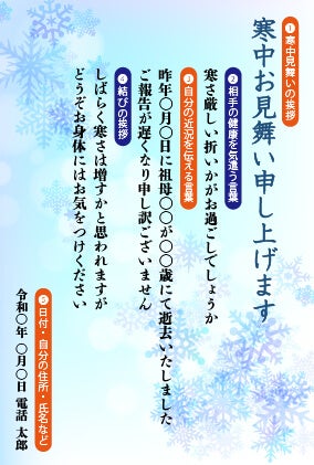 寒中見舞いハガキ例